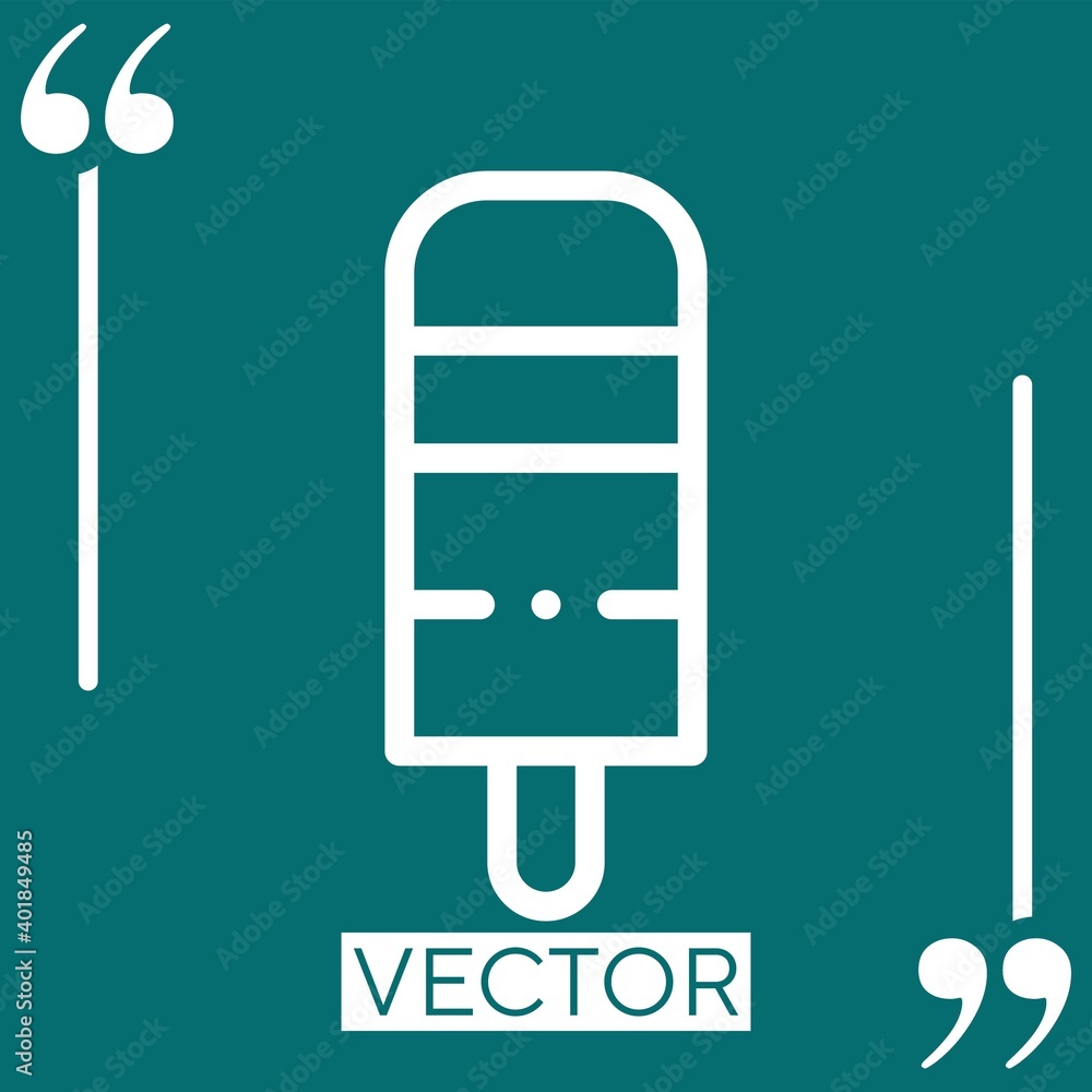 Poster ice cream vector icon linear icon. editable stroked line