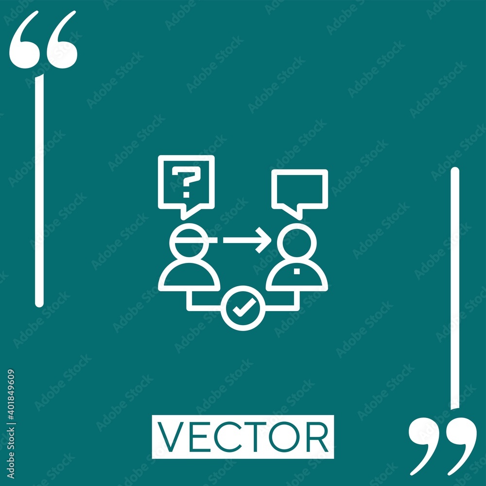 Poster question vector icon linear icon. editable stroked line