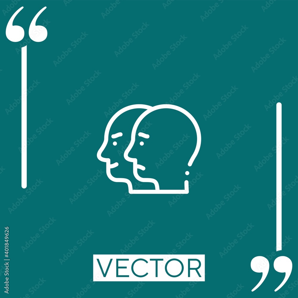 Poster schizophrenia vector icon linear icon. editable stroked line