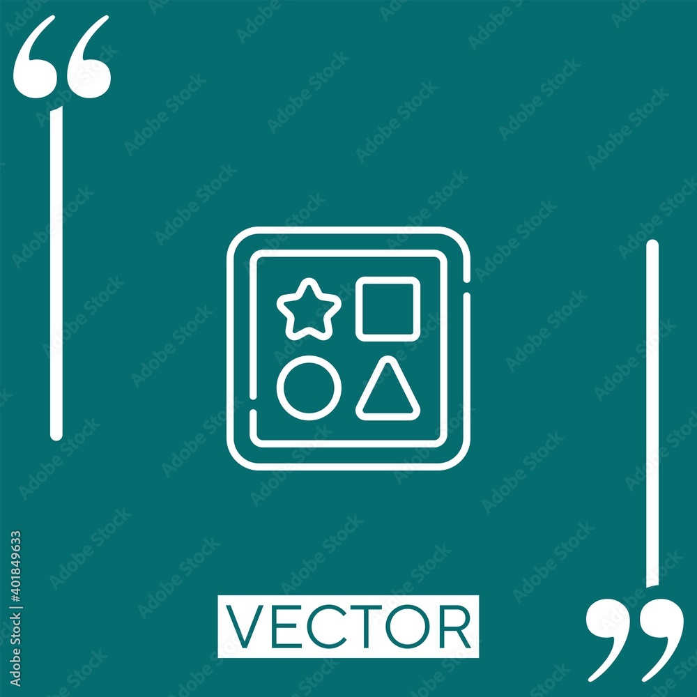 Poster shape toy vector icon linear icon. editable stroked line