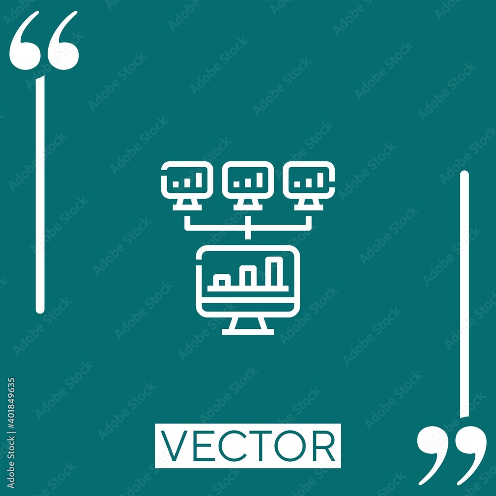 Poster sharing vector icon linear icon. editable stroked line
