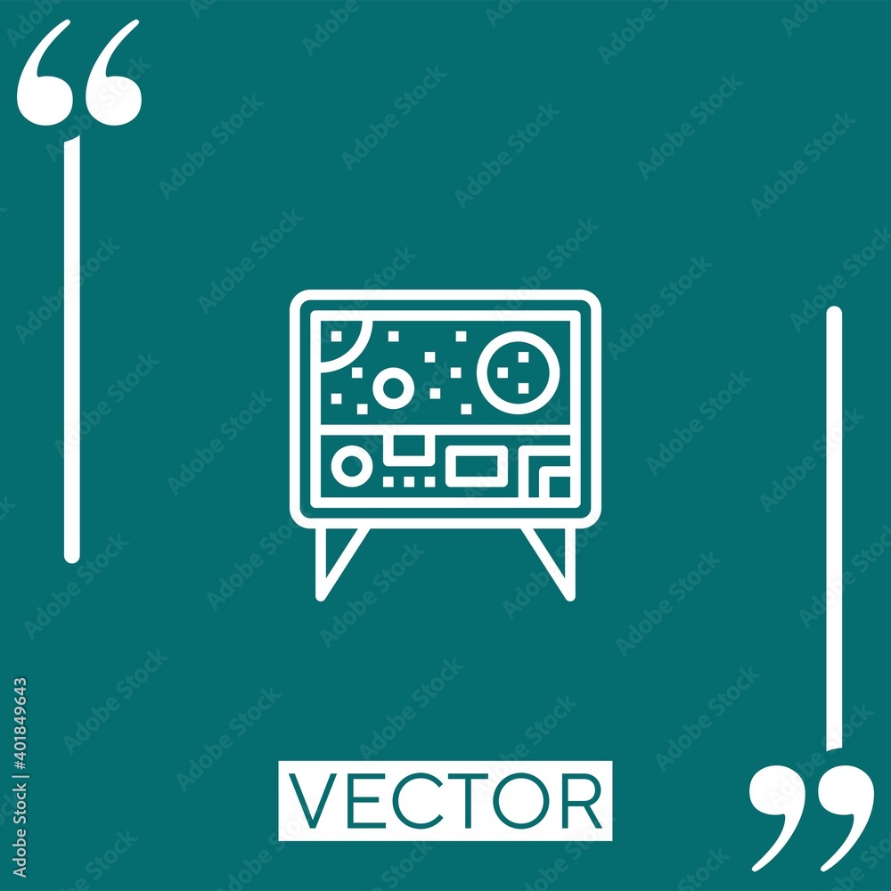Poster simulator vector icon linear icon. editable stroked line