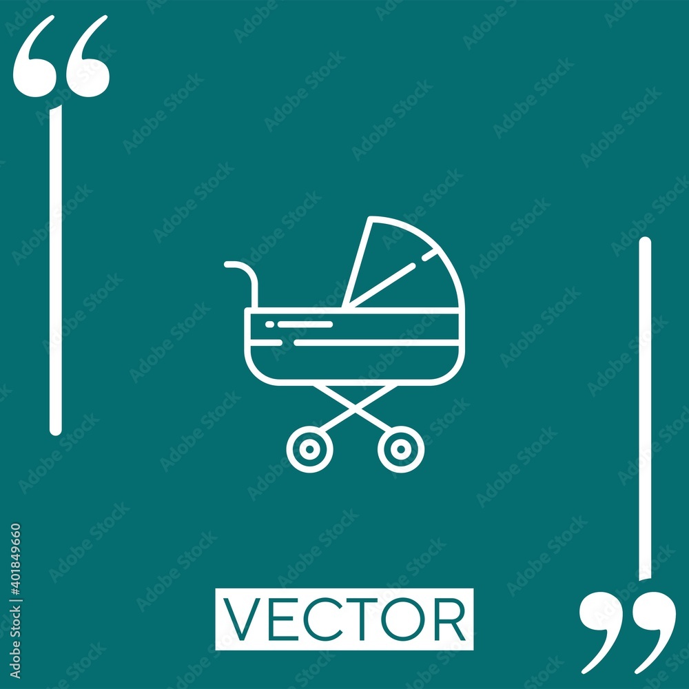 Poster stroller vector icon linear icon. editable stroked line