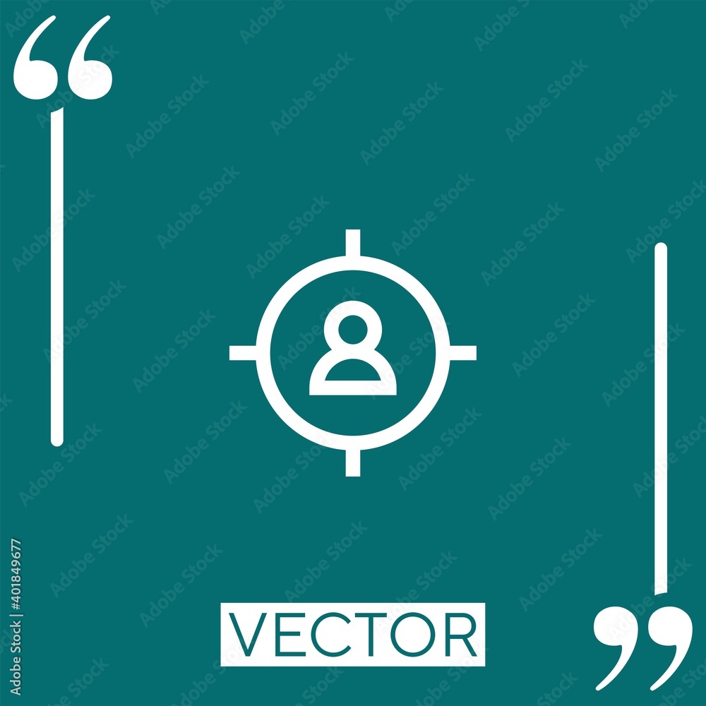 Poster targeted vector icon linear icon. editable stroked line
