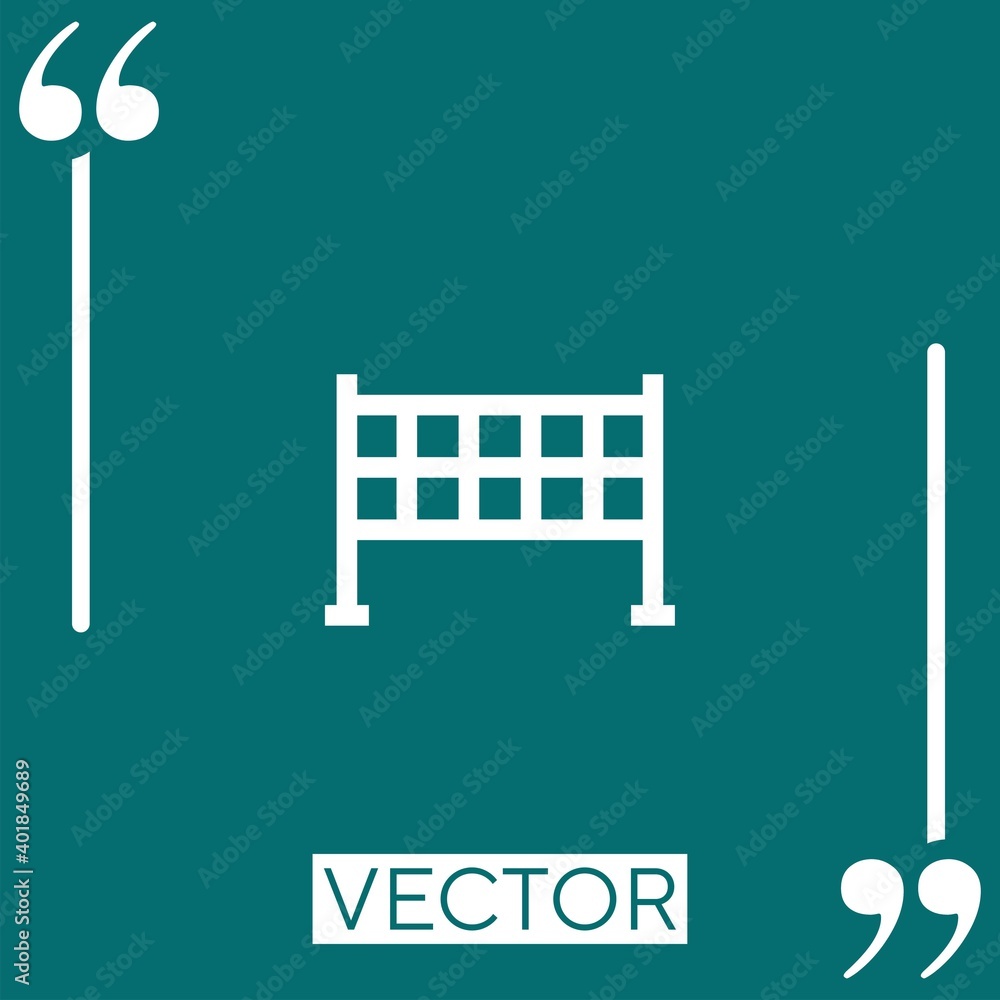 Poster volleyball net vector icon linear icon. editable stroked line