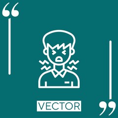 sore throat vector icon Linear icon. Editable stroked line