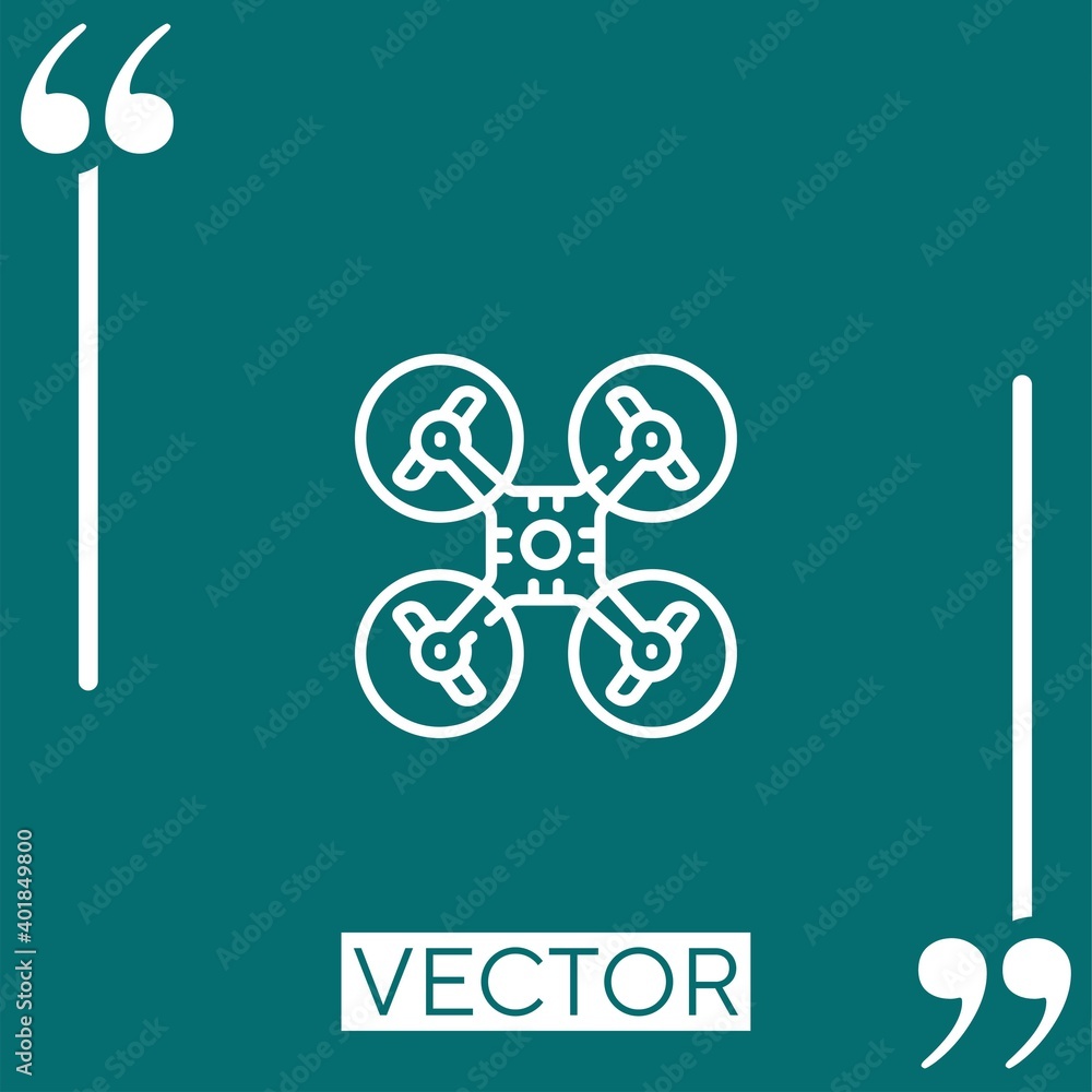 Poster drone vector icon linear icon. editable stroked line