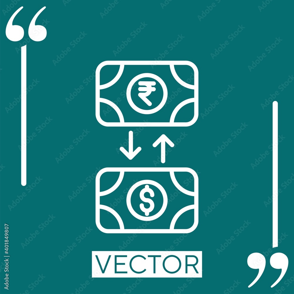 Poster exchanging vector icon linear icon. editable stroked line