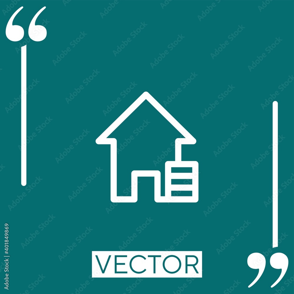 Poster house vector icon linear icon. editable stroked line