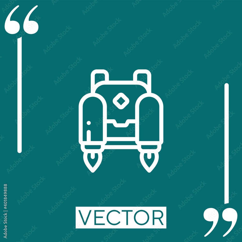Poster jetpack vector icon linear icon. editable stroked line