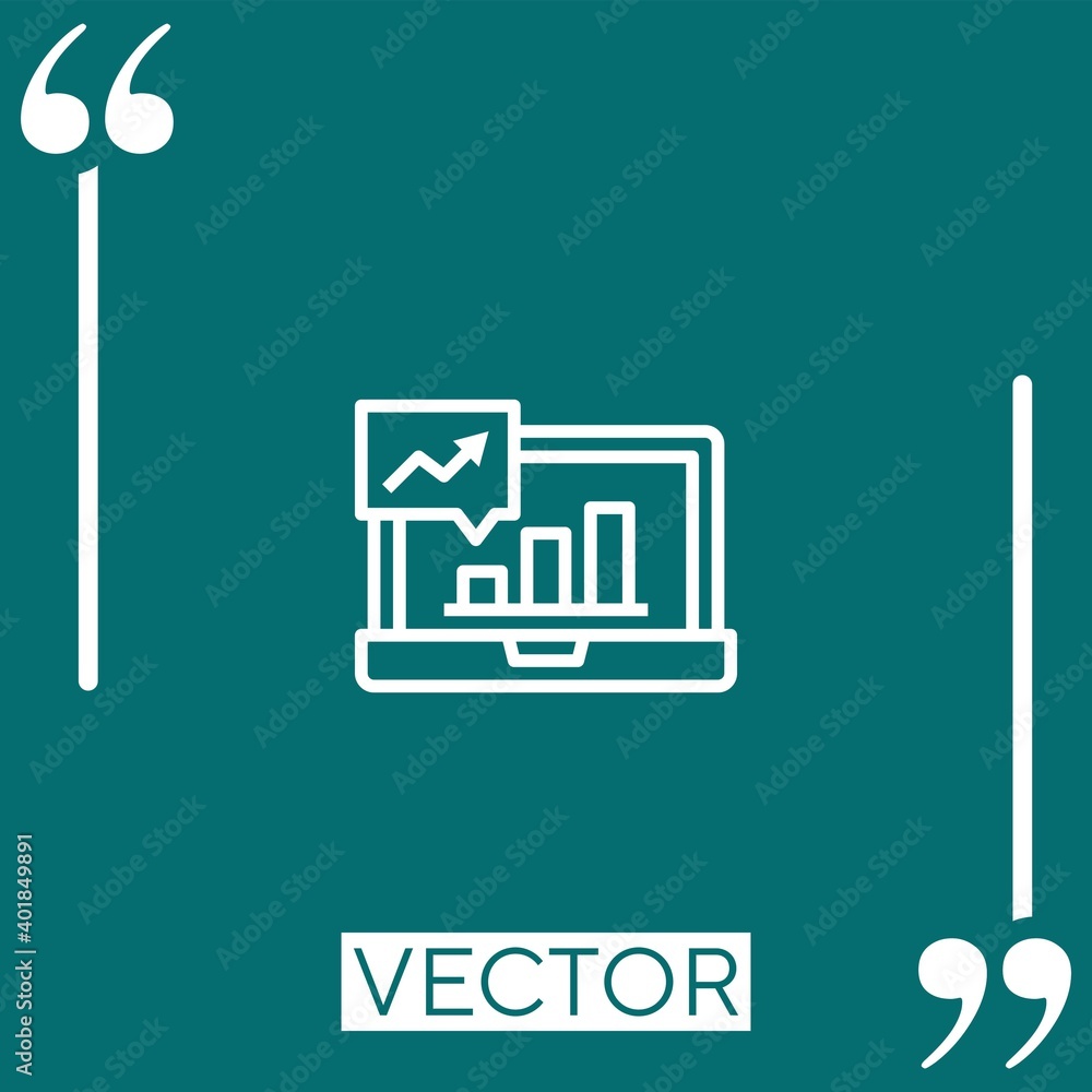 Poster laptop vector icon linear icon. editable stroked line