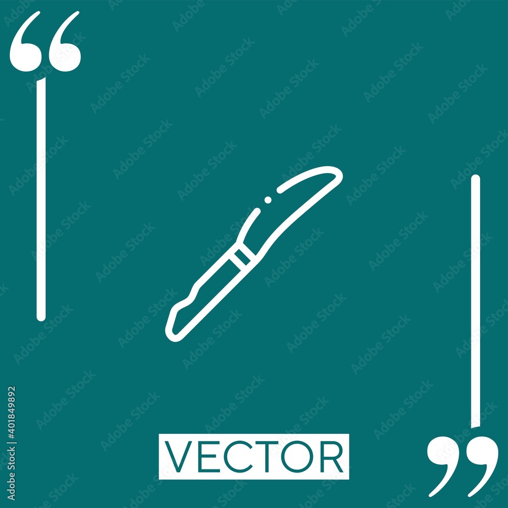 Poster knife vector icon linear icon. editable stroked line