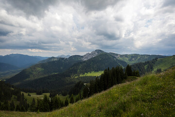 Mountain view panorama from Setzberg mountain, Bavaria