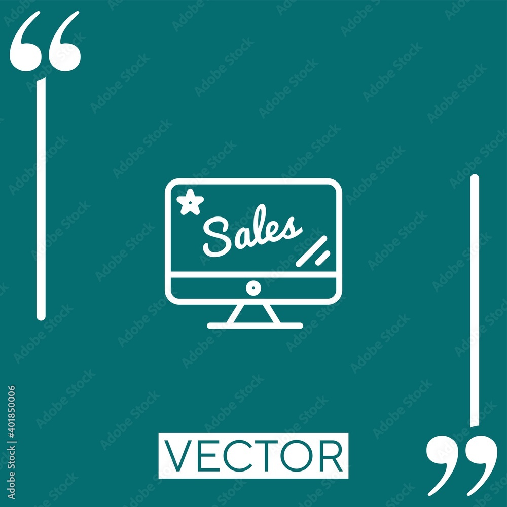 Poster sales vector icon linear icon. editable stroked line