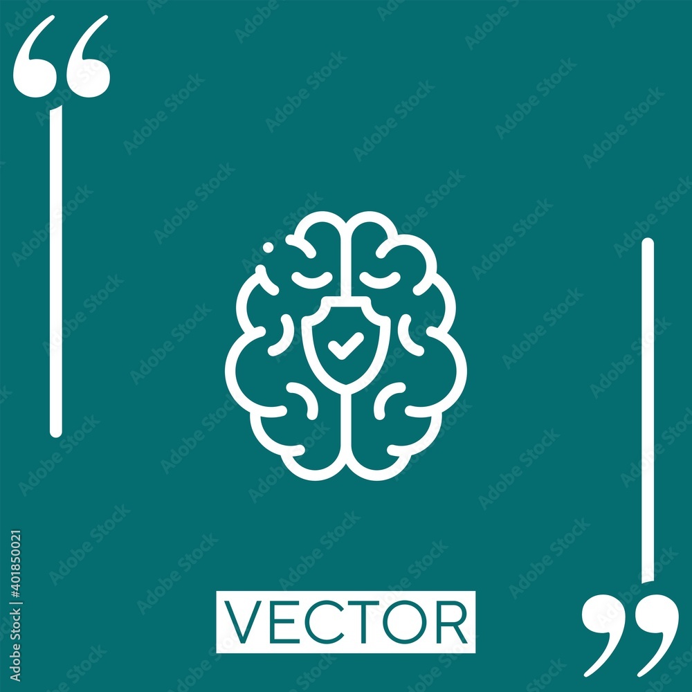 Poster secure vector icon Linear icon. Editable stroked line