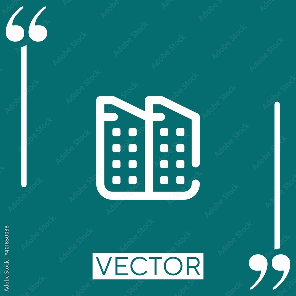 Poster skyscraper linear icon. editable stroke line