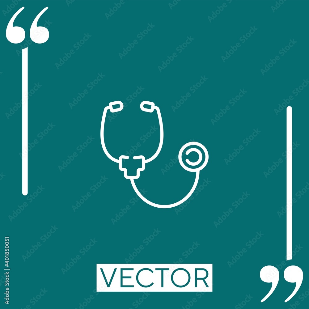 Poster stethoscope vector icon linear icon. editable stroked line