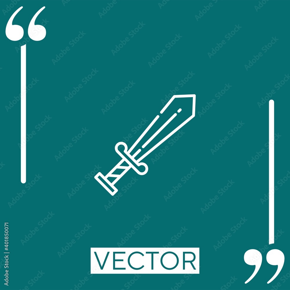 Poster sword vector icon linear icon. editable stroked line