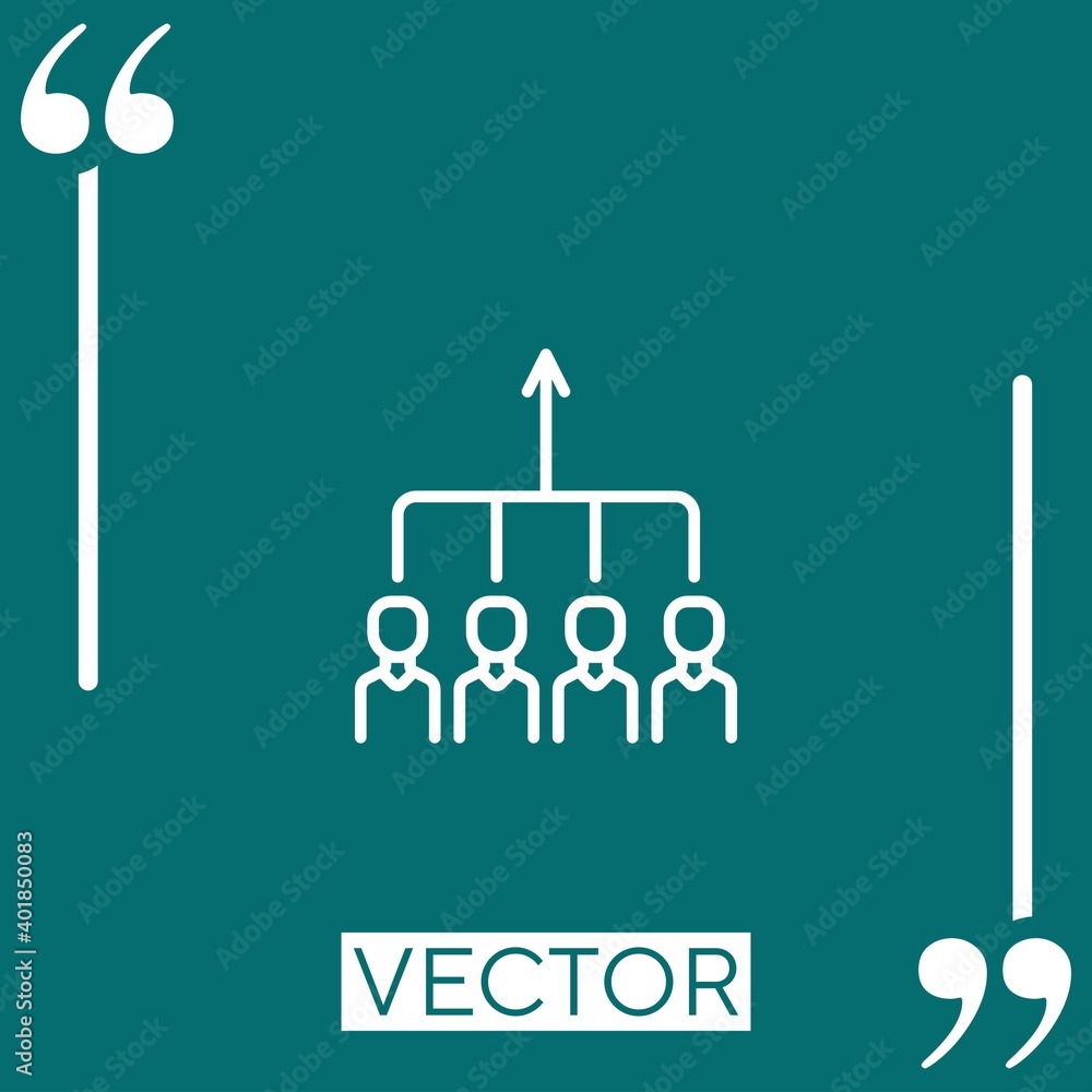 Poster teamwork vector icon linear icon. editable stroked line