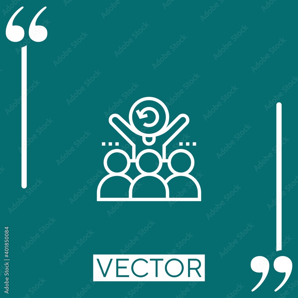 Poster team vector icon linear icon. editable stroked line