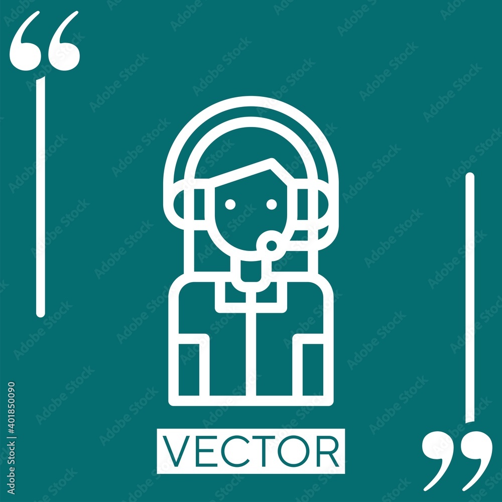 Poster telemarketer vector icon linear icon. editable stroked line