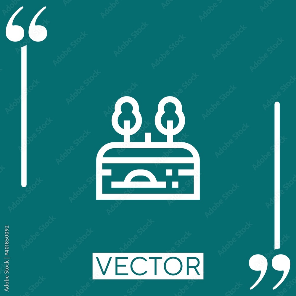 Poster trees vector icon linear icon. editable stroked line