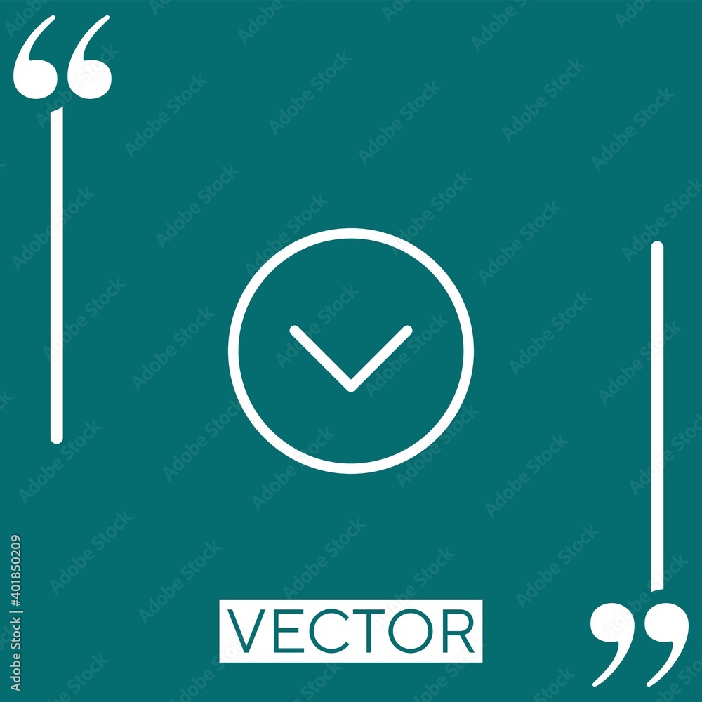 Poster down vector icon linear icon. editable stroked line