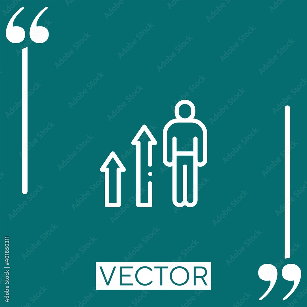 Poster development vector icon linear icon. editable stroked line