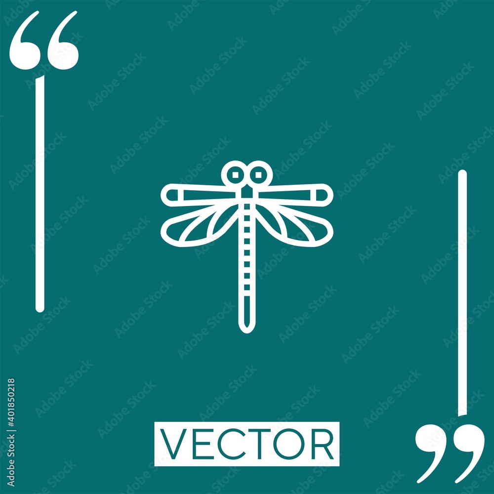Poster dragonfly vector icon linear icon. editable stroked line