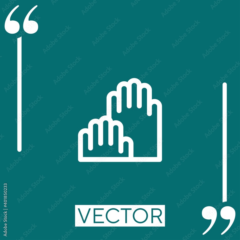 Poster gloves vector icon linear icon. editable stroked line