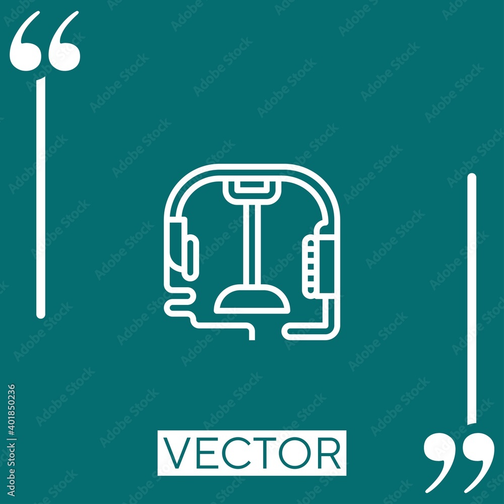 Poster headphone vector icon linear icon. editable stroked line
