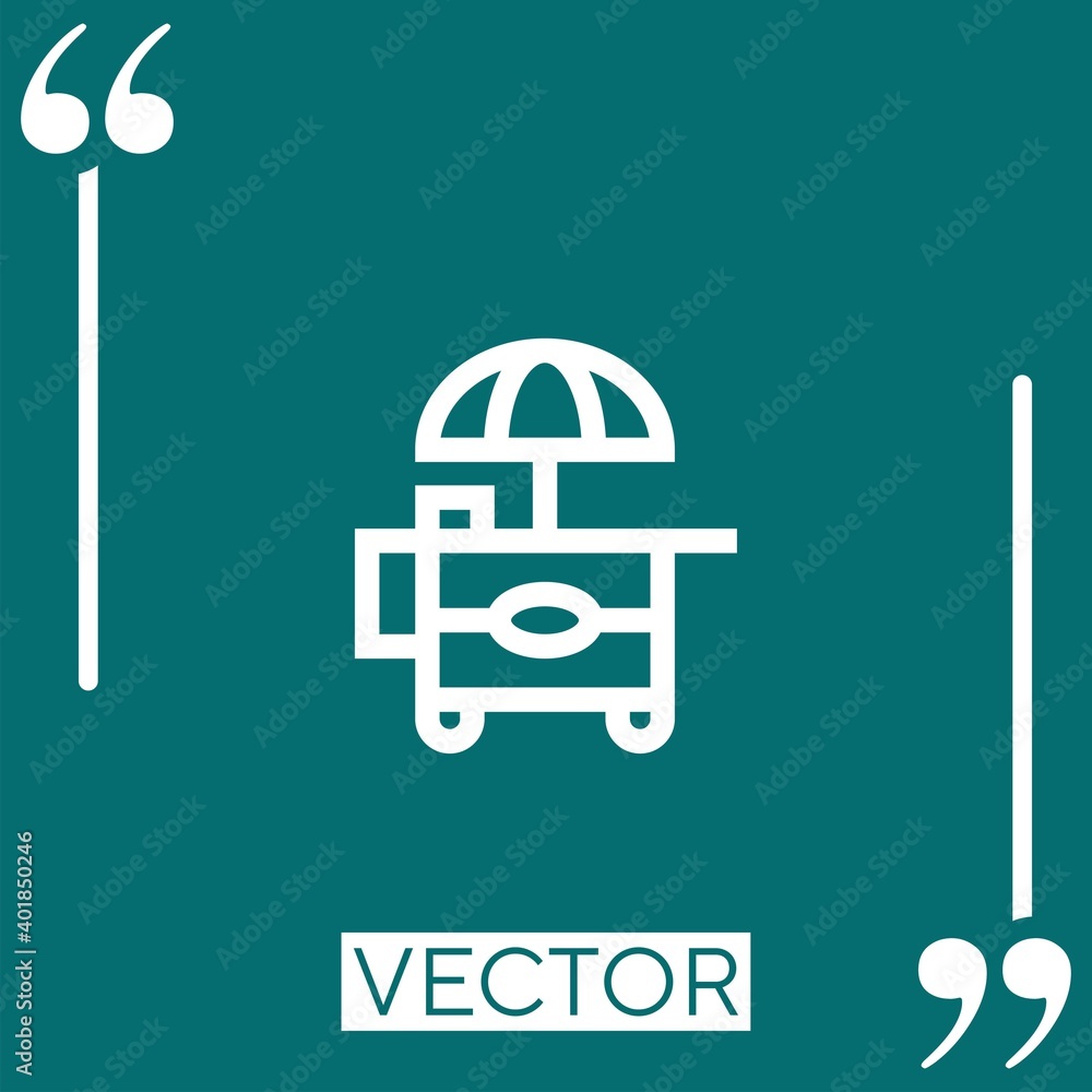 Poster ice cream cart vector icon linear icon. editable stroked line