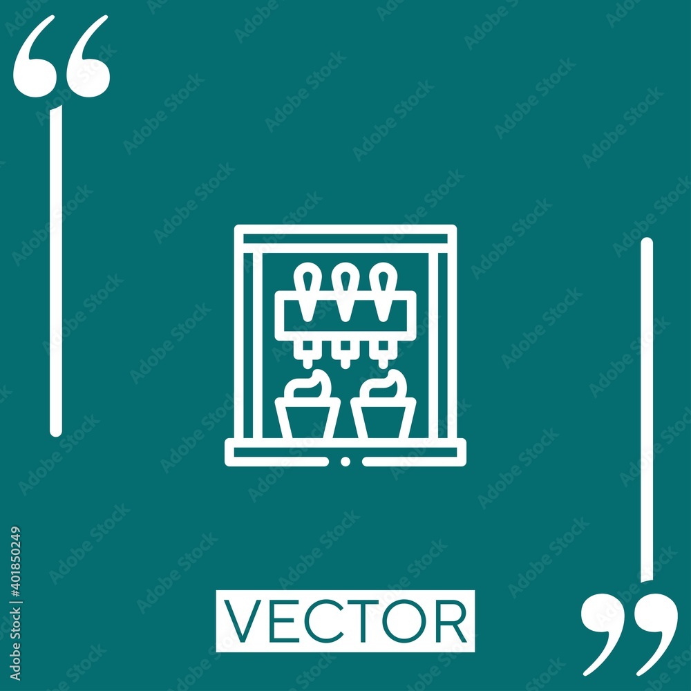 Poster ice cream machine vector icon linear icon. editable stroked line