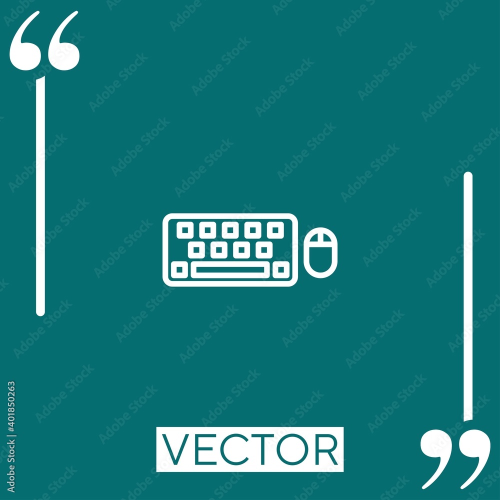Poster keyboard vector icon linear icon. editable stroked line