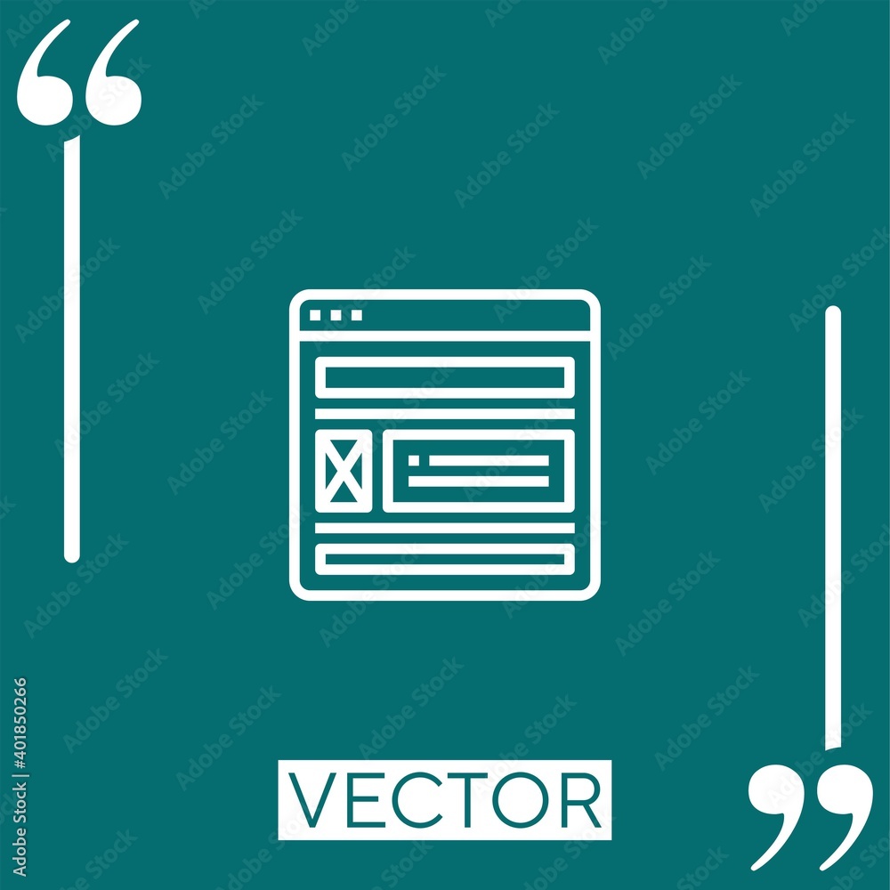 Poster layout vector icon linear icon. editable stroked line