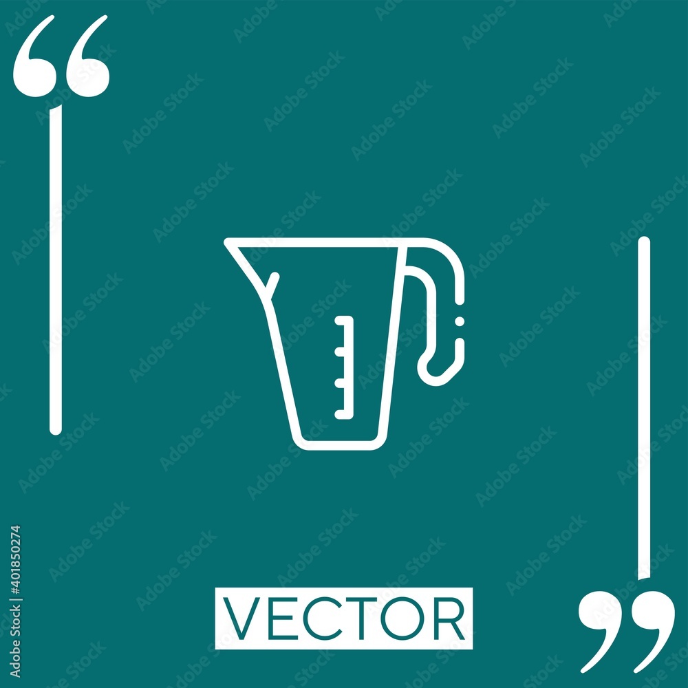 Poster measuring cup vector icon linear icon. editable stroked line