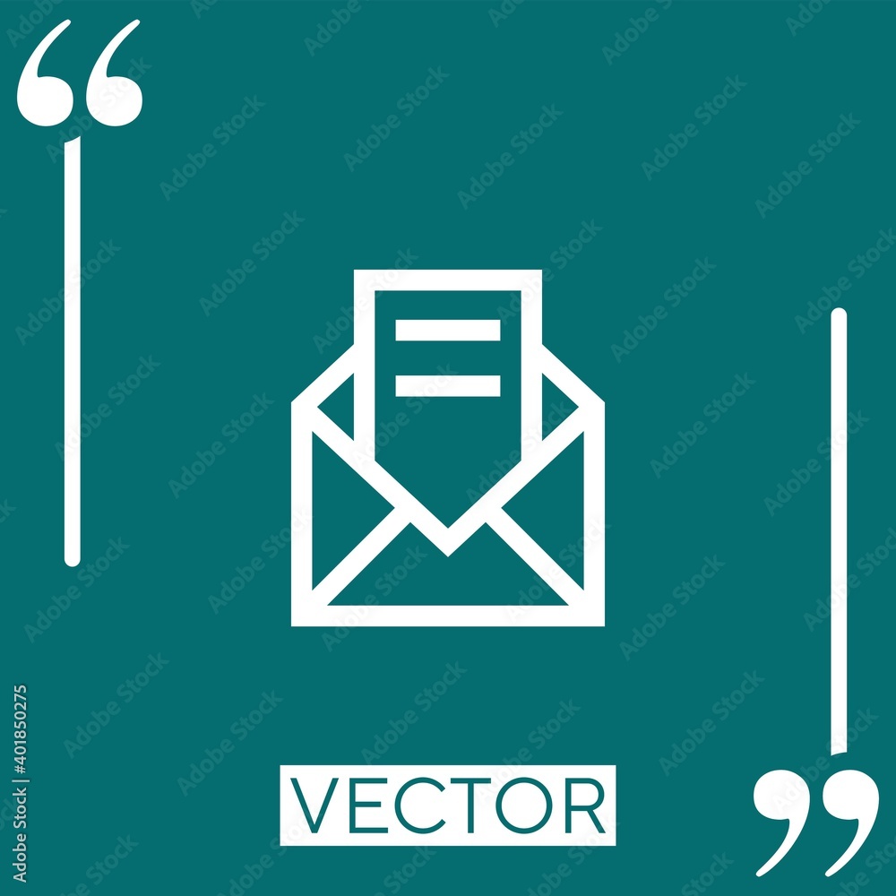 Poster message vector icon linear icon. editable stroked line