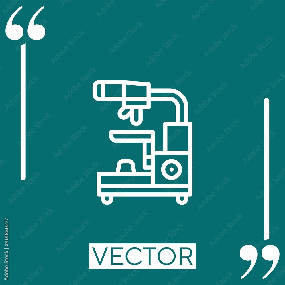 Poster microscope vector icon linear icon. editable stroked line