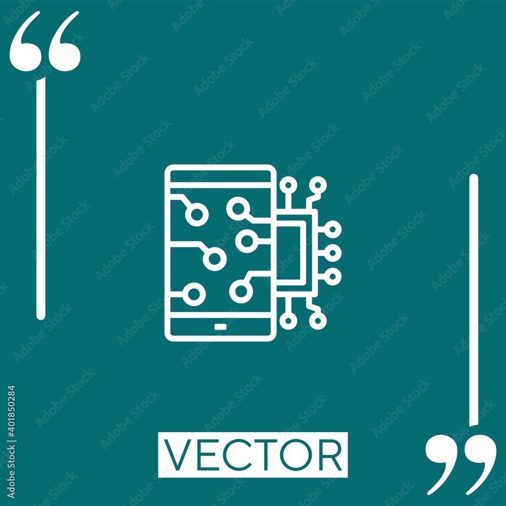 Poster mobile vector icon linear icon. editable stroked line