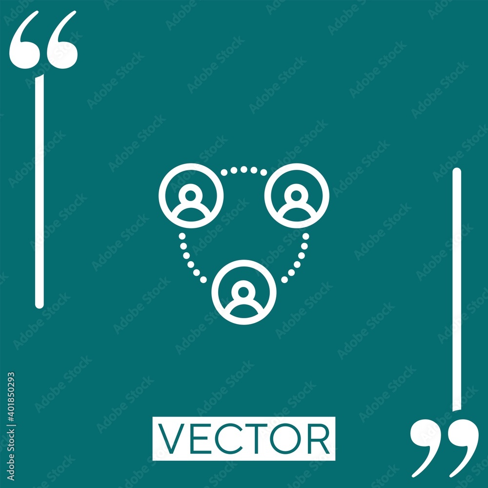 Poster networking vector icon linear icon. editable stroked line