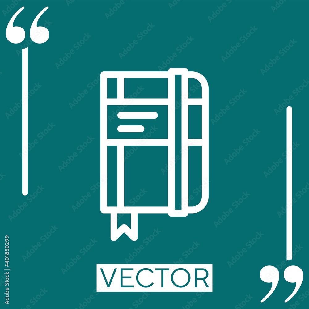 Poster notebook vector icon linear icon. editable stroked line