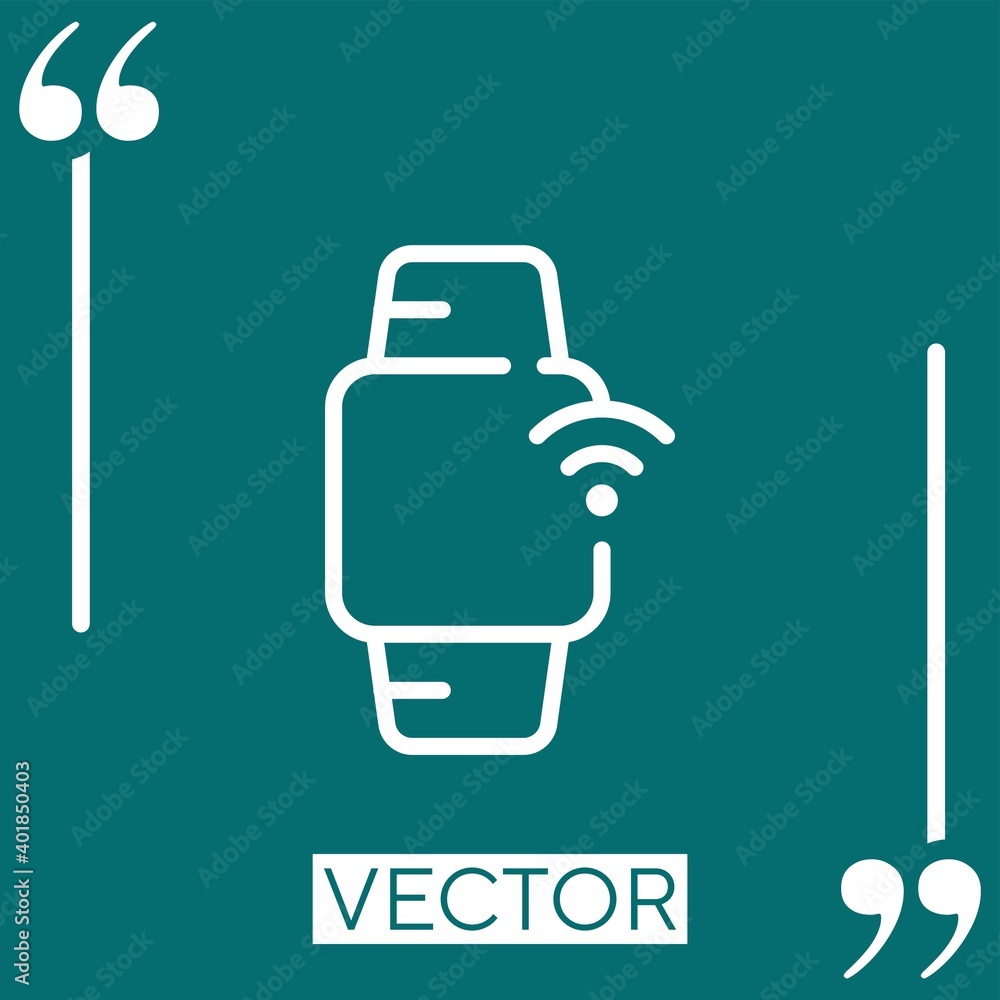 Poster smart watch vector icon linear icon. editable stroked line
