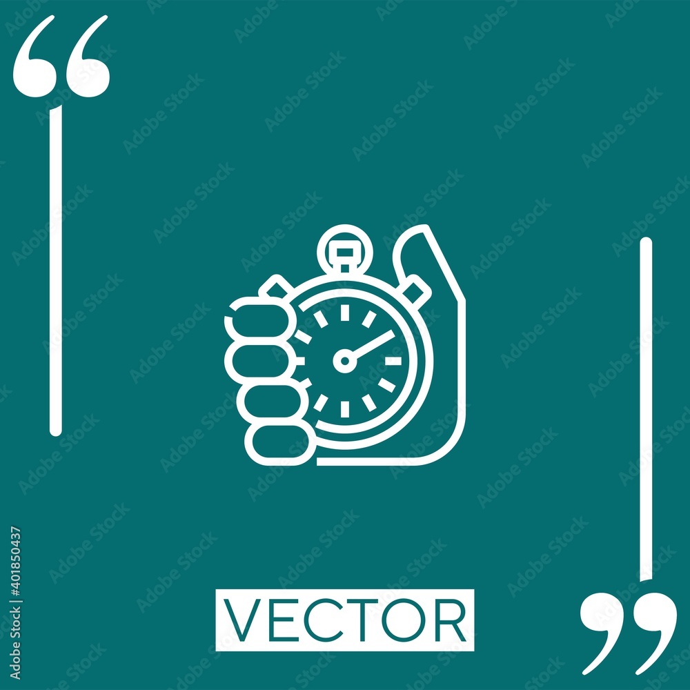 Poster time tracking vector icon linear icon. editable stroked line
