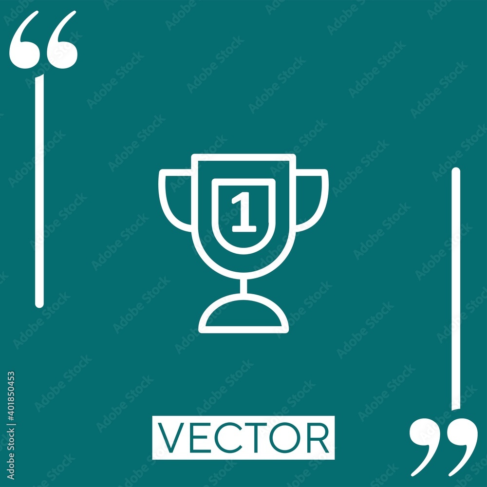 Poster trophy vector icon linear icon. editable stroked line