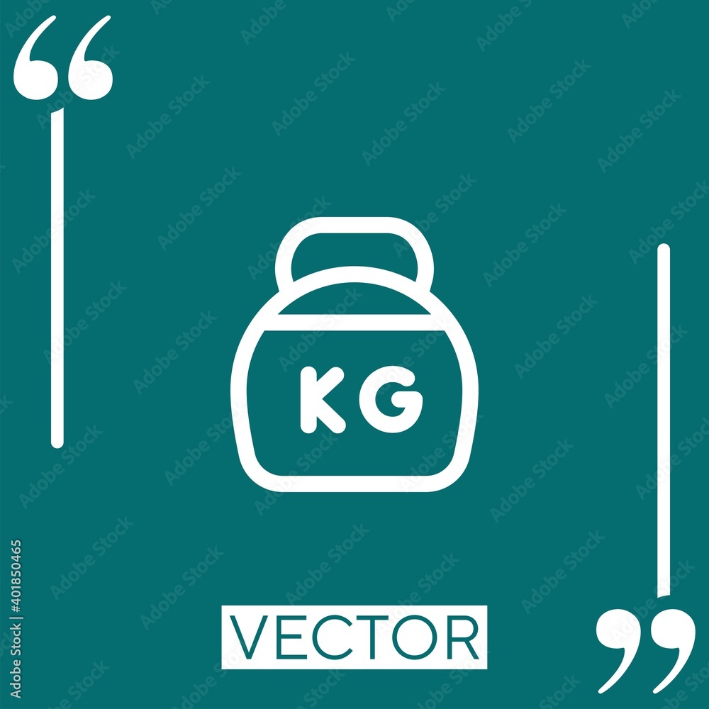 Poster weightlifting vector icon linear icon. editable stroked line