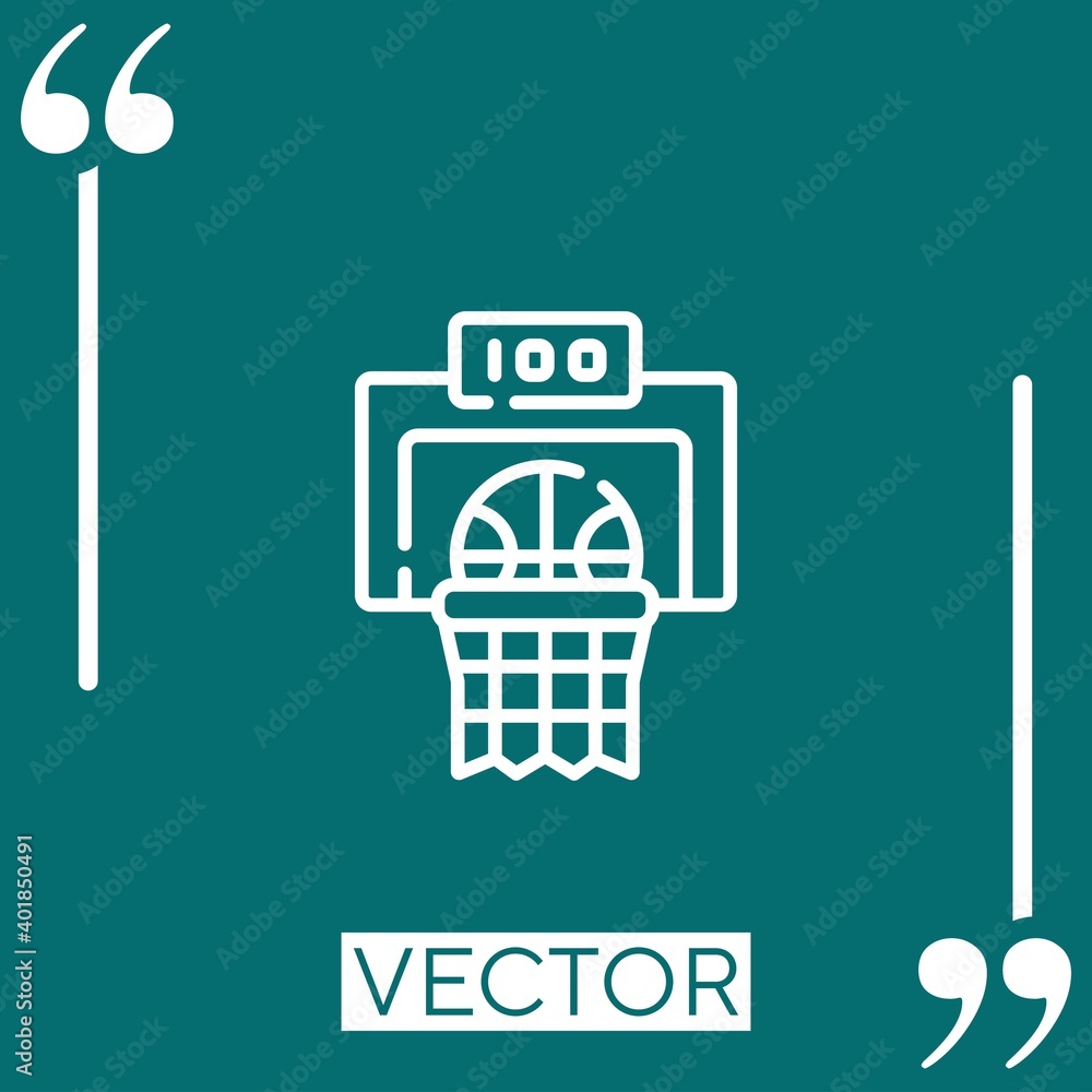 Poster basketball game vector icon linear icon. editable stroked line