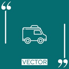 ambulance vector icon Linear icon. Editable stroked line