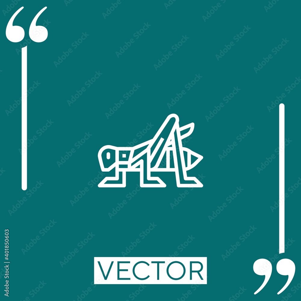 Poster grasshopper vector icon linear icon. editable stroked line