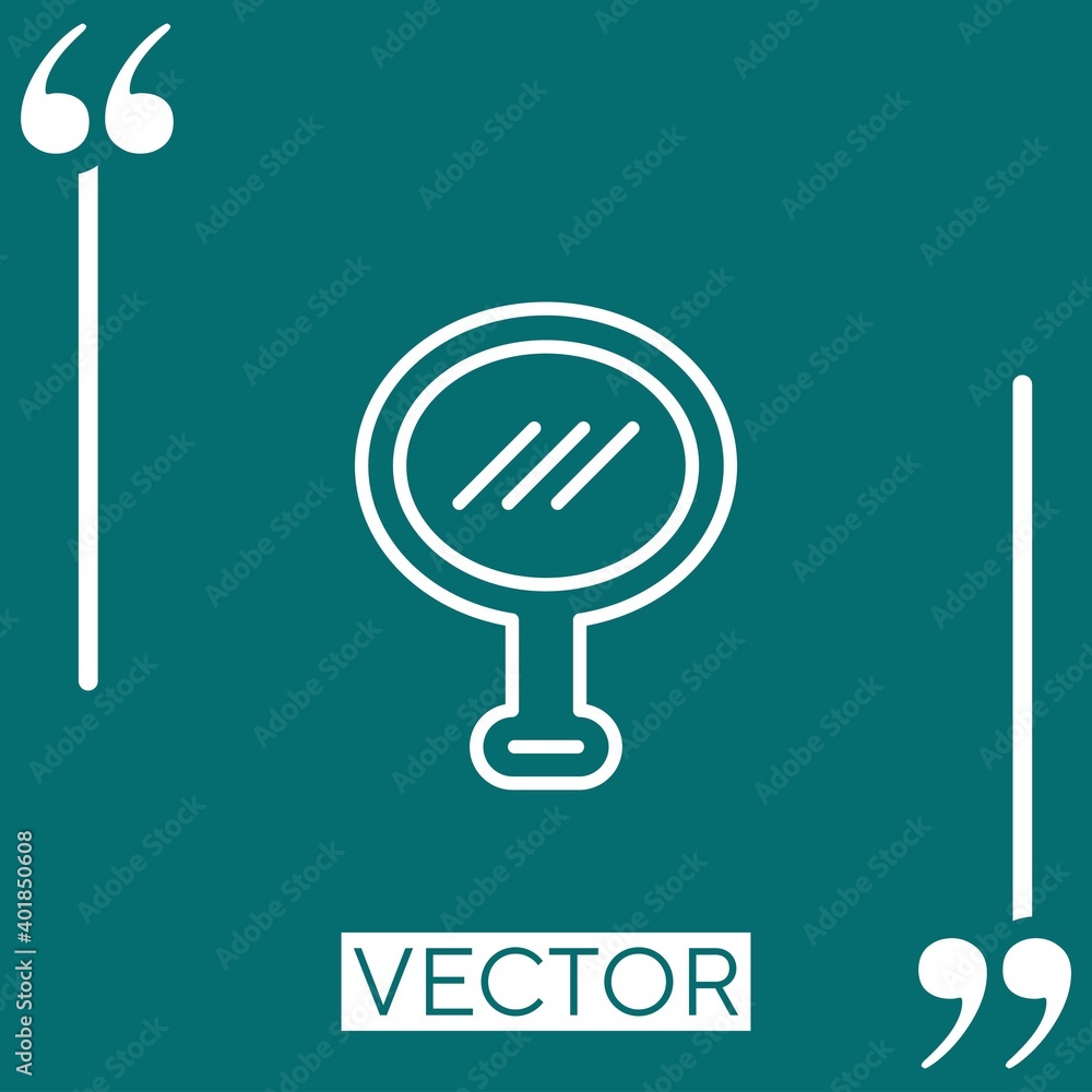 Poster hand mirror vector icon linear icon. editable stroked line