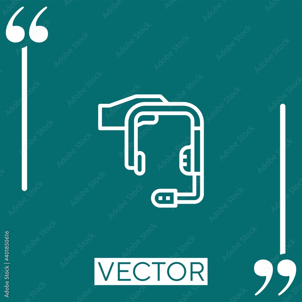 Poster headphone vector icon linear icon. editable stroked line